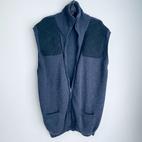 McCulley's Pure Merino Wool Vest No Size Tag (XL or XXL?) Navy Full Zip Scotland - Picture 7 of 11